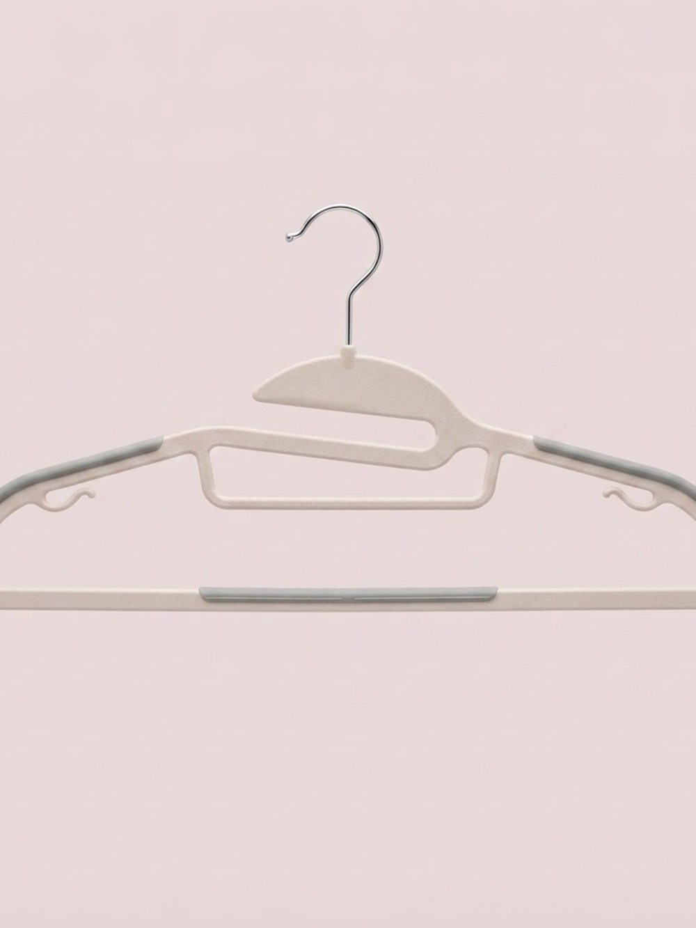 Light and Dark Gray Plastic Suit Hanger with Gray Grip Pack of 16